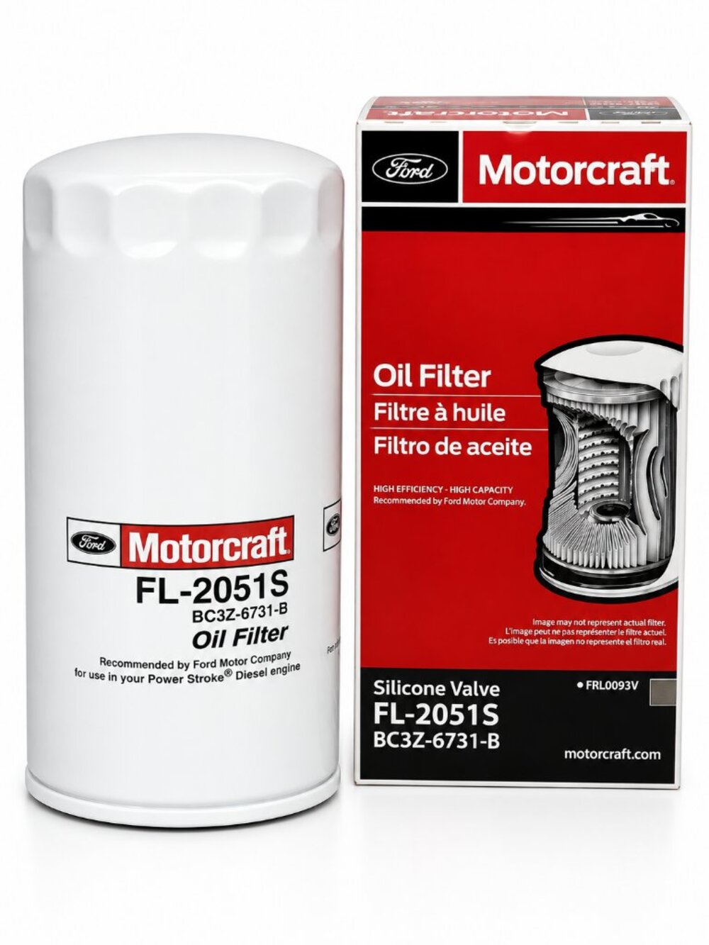 Motorcraft FL2051S Engine Oil Filter Fits Ford F450-F750 Super Duty 6.7L Diesel
